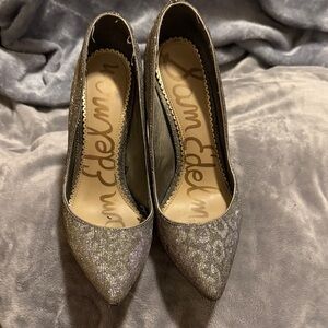Sam Edelman Glitter Pointed Toe Heels Under Tone Cheetah Print